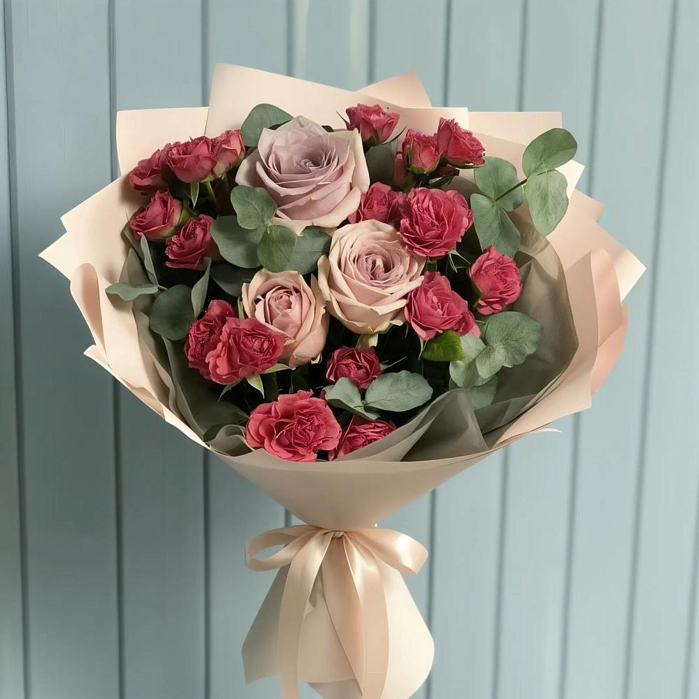 Букет цветов из: Гвоздики и Розы в Малом Барханчаке