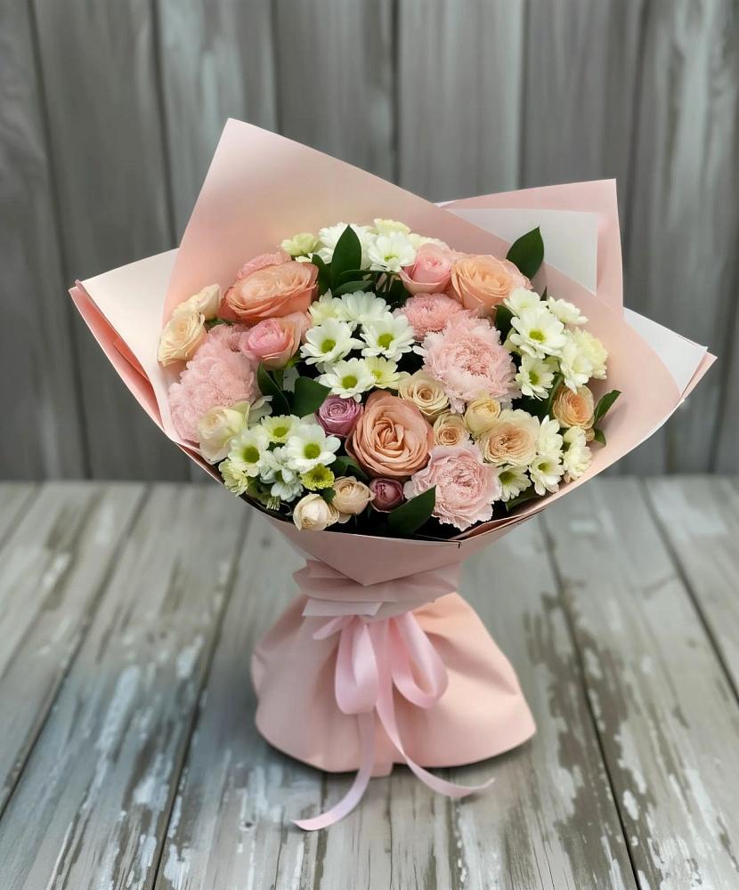 Букет цветов из: Гвоздики, Розы и Хризантемы в Малом Барханчаке