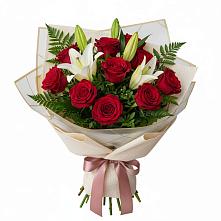 Букет цветов из:  Лилии и Розы в Малом Барханчаке