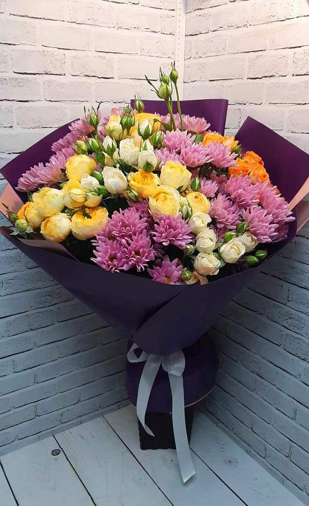 Букет цветов из: Хризантемы и Розы в Малом Барханчаке