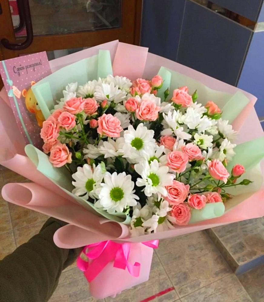 Букет цветов из: Розы и Хризантемы в Малом Барханчаке