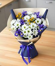 Букет цветов из:  Розы, Ирисы и Хризантемы в Малом Барханчаке