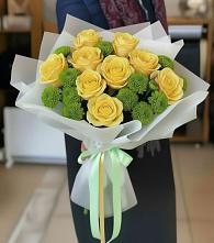 Букет цветов из:  Хризантемы и Розы в Малом Барханчаке