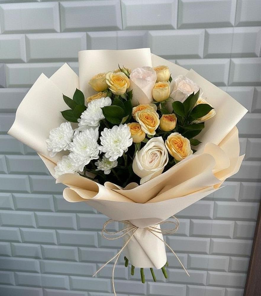 Букет цветов из: Розы и Хризантемы в Малом Барханчаке