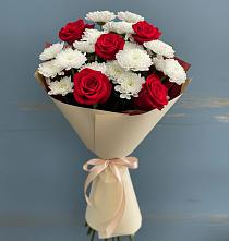 Букет цветов из:  Розы и Хризантемы в Малом Барханчаке