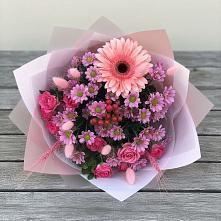 Букет цветов из:  Розы, Герберы и Хризантемы #REPLACE_PRED# Малом Барханчаке
