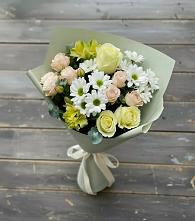 Букет цветов из:  Альстромерии, Розы и Хризантемы в Малом Барханчаке