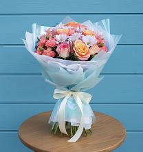 Букет цветов из:  Хризантемы и Розы в Малом Барханчаке