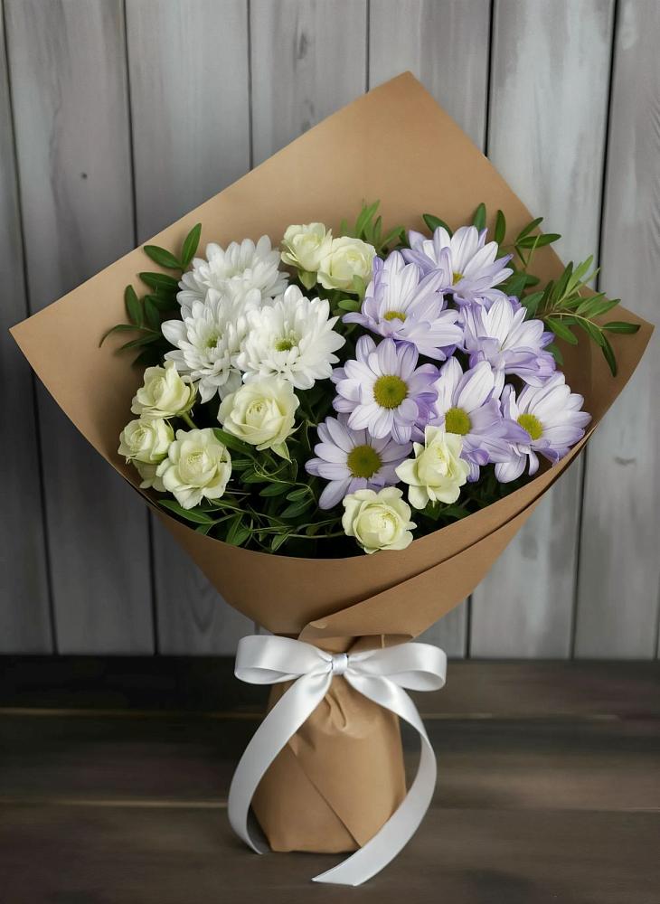 Букет цветов из: Хризантемы и Розы в Малом Барханчаке
